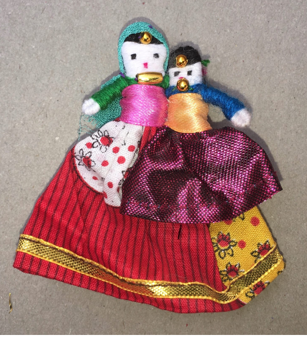 Mini Doll with one Child brooch